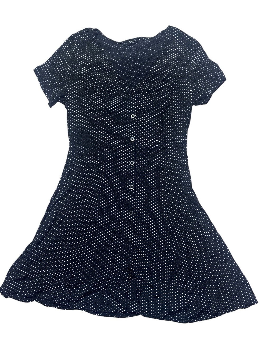 Black Polka Dot Button-Front Women’s Dress